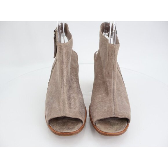 Paul Green Cayanne Beige Tan Shimmer Peep Open Toe Sandal Heel Bootie Size 9.5 - Picture 3 of 12